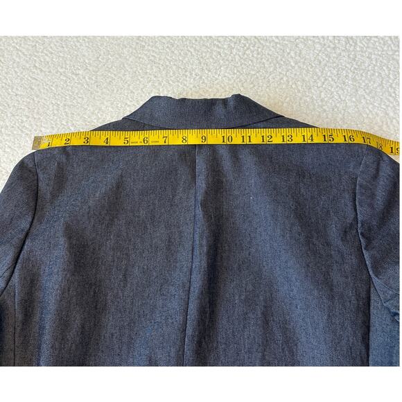 Liz Claiborne Chambray Blazer/Jacket Women Sz 12 Lined Stretch Casual/Business - Picture 4 of 9